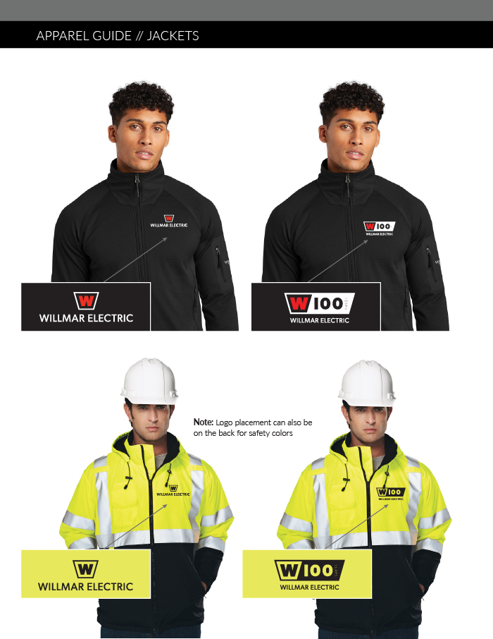 branded willmar electric apparel guide jackets